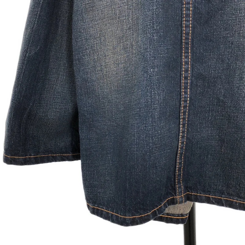 JUNYA WATANABE COMME des GARCONS denim / ジュンヤワタナベコムデギャルソンデニム | 2005SS | 製品加工 コットン プリーツ切替 デニムスカート | M | レディース