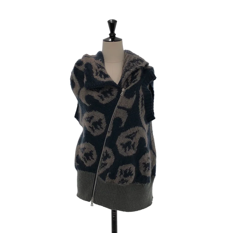 DRIES VAN NOTEN / ドリスヴァンノッテン | カシミヤ混 ノースリーブ フーデットニット | S | レディース