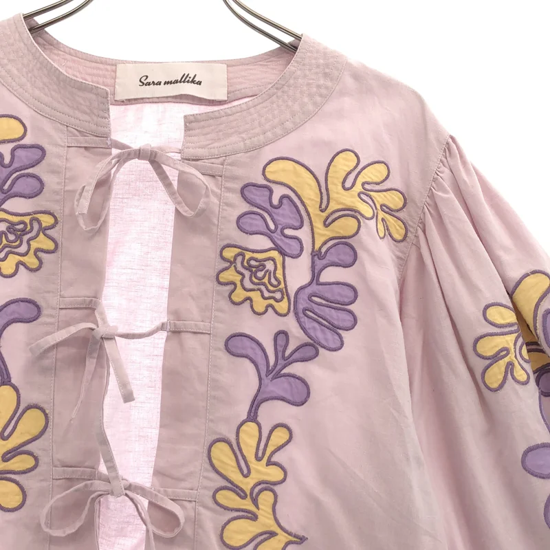 sara mallika / サラマリカ | Cotton Linen Patchwork Embroidery Top シャツ |
