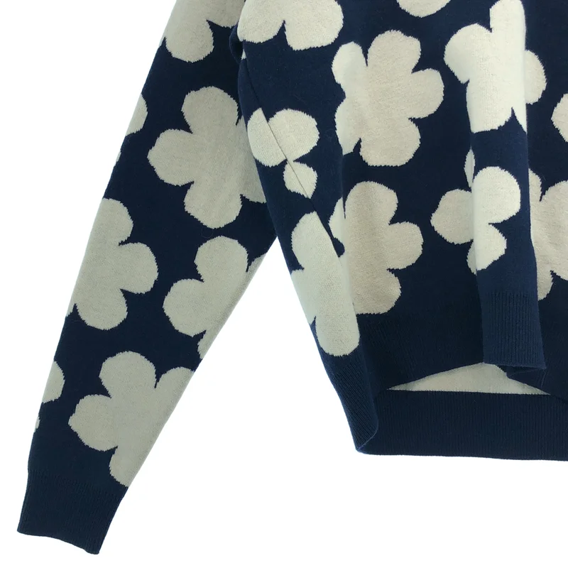 KENZO / ケンゾー | ウール コットン ボケフラワー Vネックニット | XS | レディース