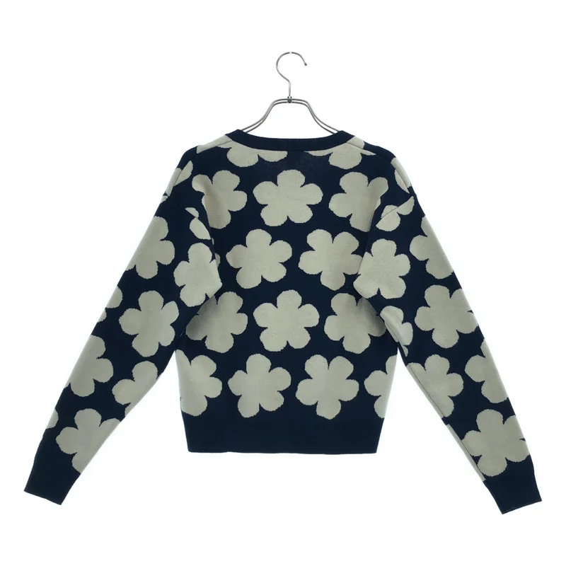 KENZO / ケンゾー | ウール コットン ボケフラワー Vネックニット | XS | レディース