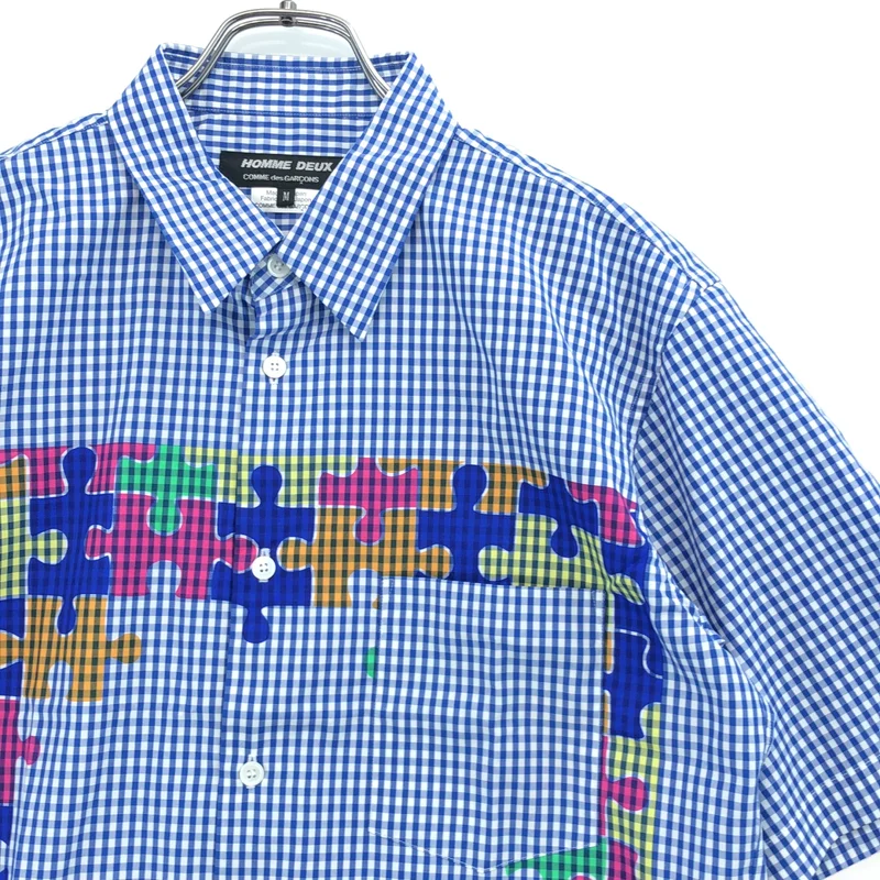 COMME des GARCONS HOMME DEUX / コムデギャルソンオムドゥ | 2024SS | チェック パズルプリント シャツ | M | メンズ