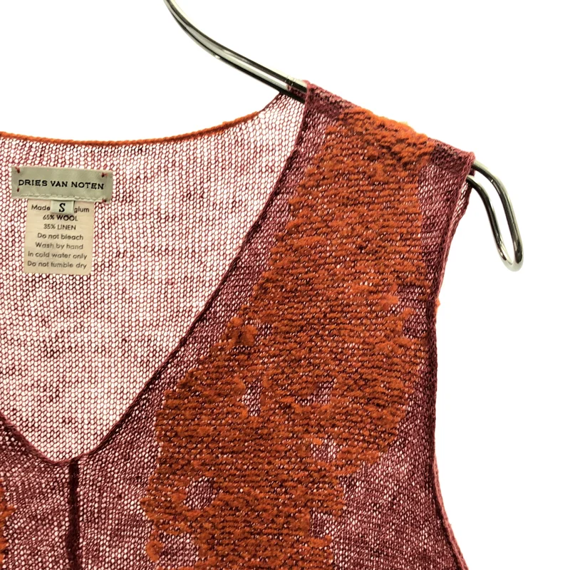 DRIES VAN NOTEN / ドリスヴァンノッテン | ライカ期 / リネン ウール ニットベスト | S | レディース