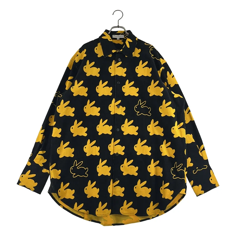 JW Anderson / ジェイダブルアンダーソン | バニー 総柄 コーデュロイ ロングシャツ | S | メンズ
