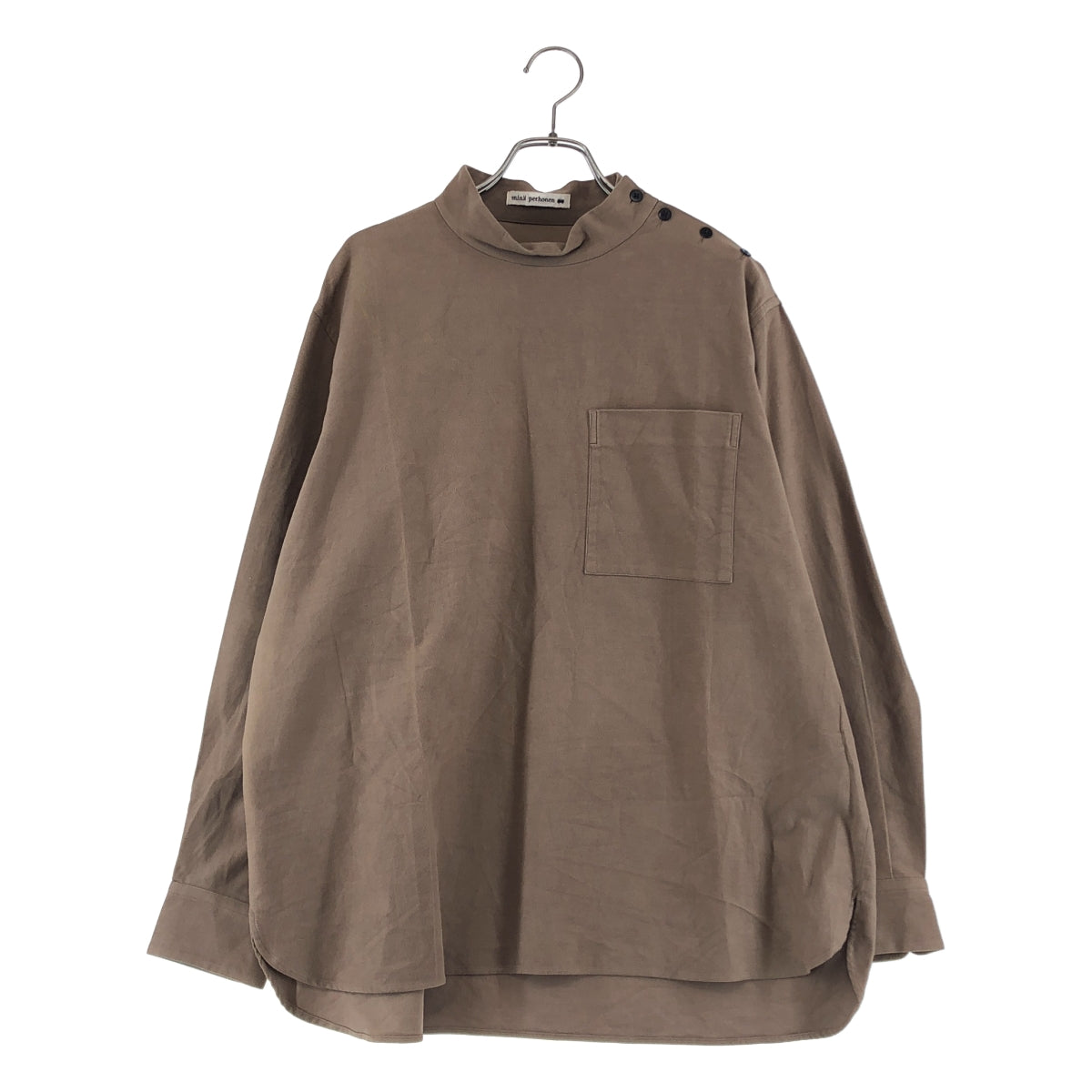 【美品】  mina perhonen / ミナペルホネン | plow コットン プルオーバー シャツ | M | ブラウン | レディース 美品】 mina perhonen / ミナペルホネン | plow コットン プルオーバー