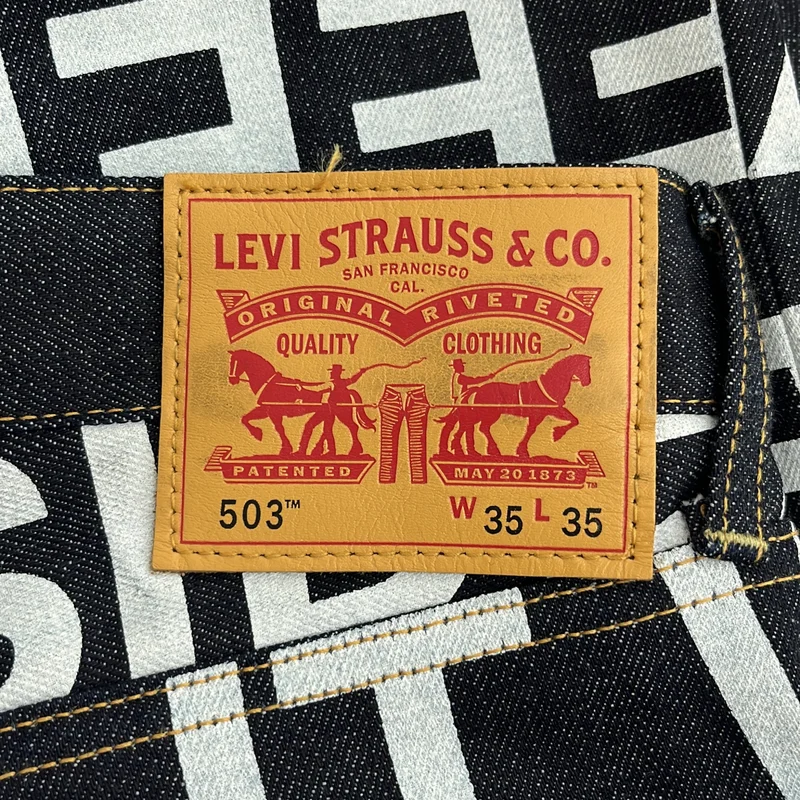 JUNYAWATANABE COMMEdesGARCONS MAN / ジュンヤワタナベマン | 2017AW | × Levi's / 503 ロゴプリント ロールアップデニムパンツ WT-P203 | L | メンズ