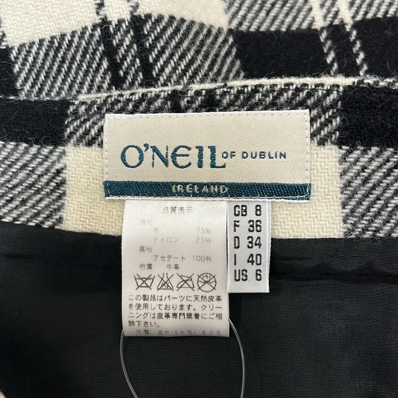 O'NEIL OF DUBLIN / オニールオブダブリン | ウール チェック サイドベルト スカート | 40 | レディース
