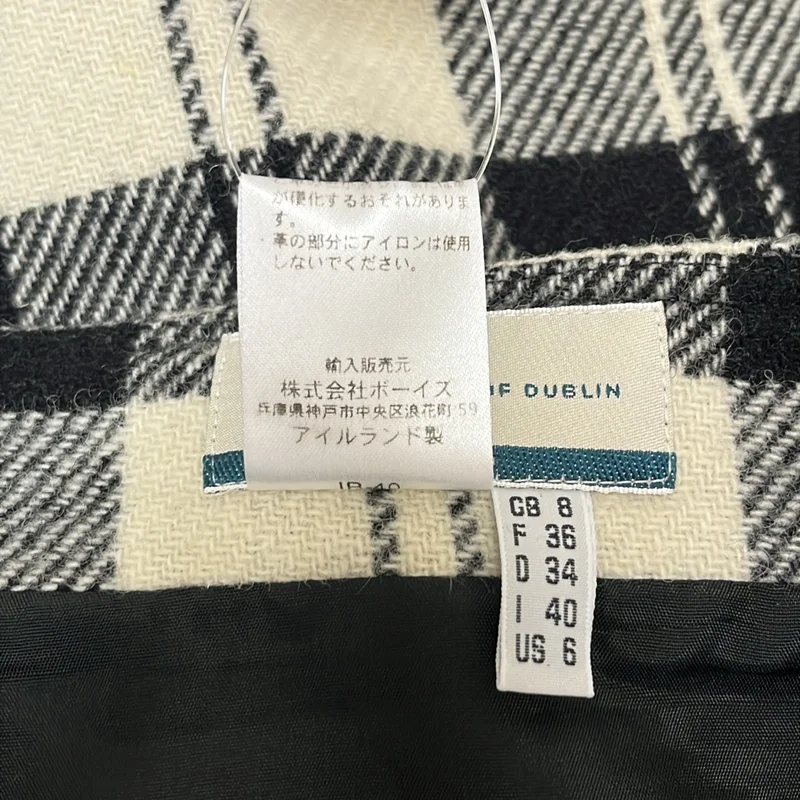 O'NEIL OF DUBLIN / オニールオブダブリン | ウール チェック サイドベルト スカート | 40 | レディース