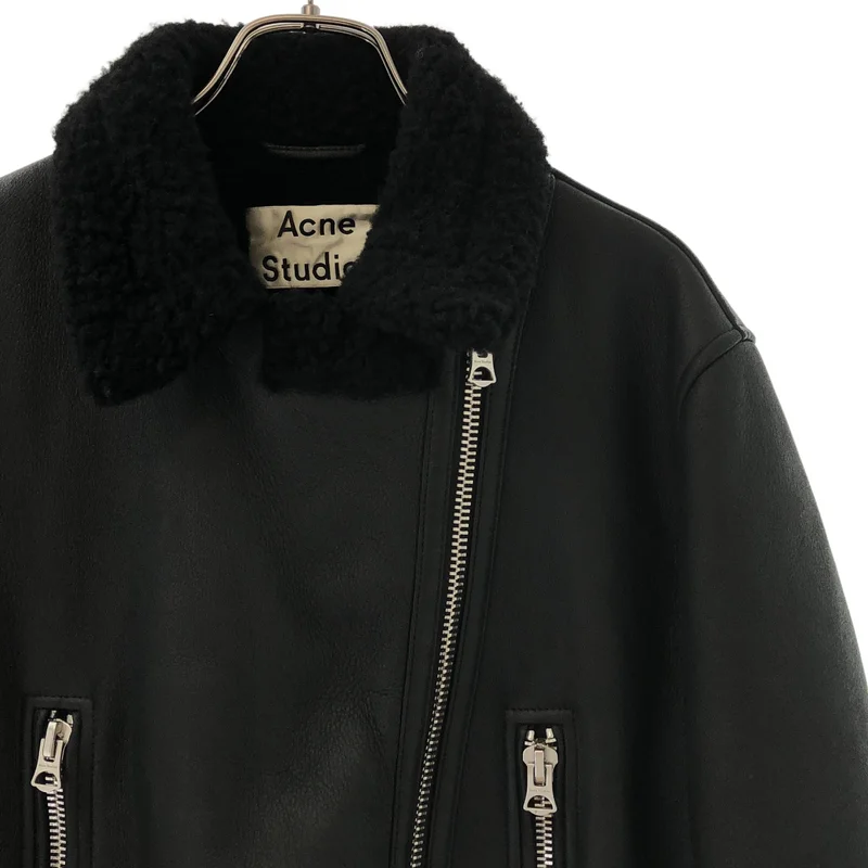 Acne Studios / アクネストゥディオズ | MORE SHEARLING ムートン ライダースジャケット | 34 | レディース