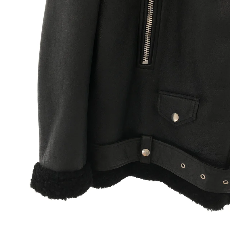 Acne Studios / アクネストゥディオズ | MORE SHEARLING ムートン ライダースジャケット | 34 | レディース