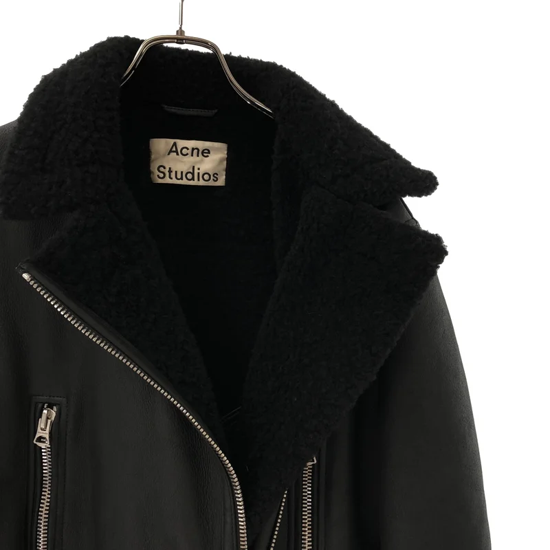 Acne Studios / アクネストゥディオズ | MORE SHEARLING ムートン ライダースジャケット | 34 | レディース