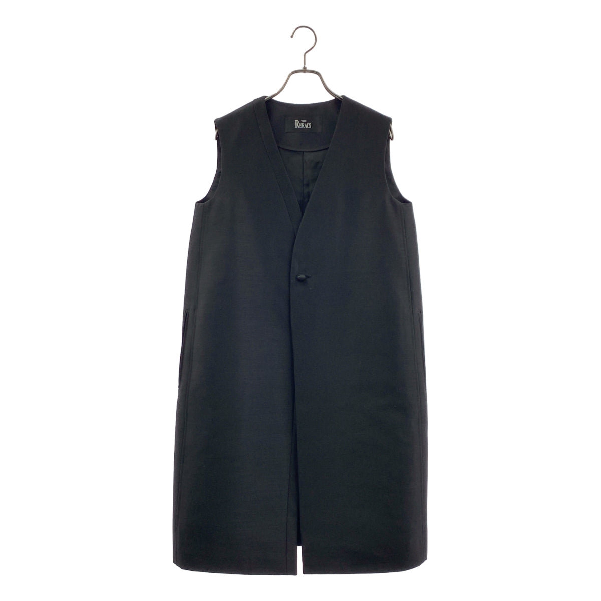 【新品】  THE RERACS / ザリラクス | チェスター ロング ベスト ジレ | 38 | ブラック | レディース THE RERACS / ザリラクス | チェスター ロング ベスト ジレ | 38