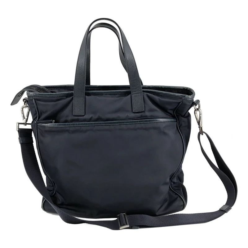 PRADA / プラダ | 2VG860 / Re-Nylon サフィアーノレザー トライアングルロゴ 2WAY トートバッグ |