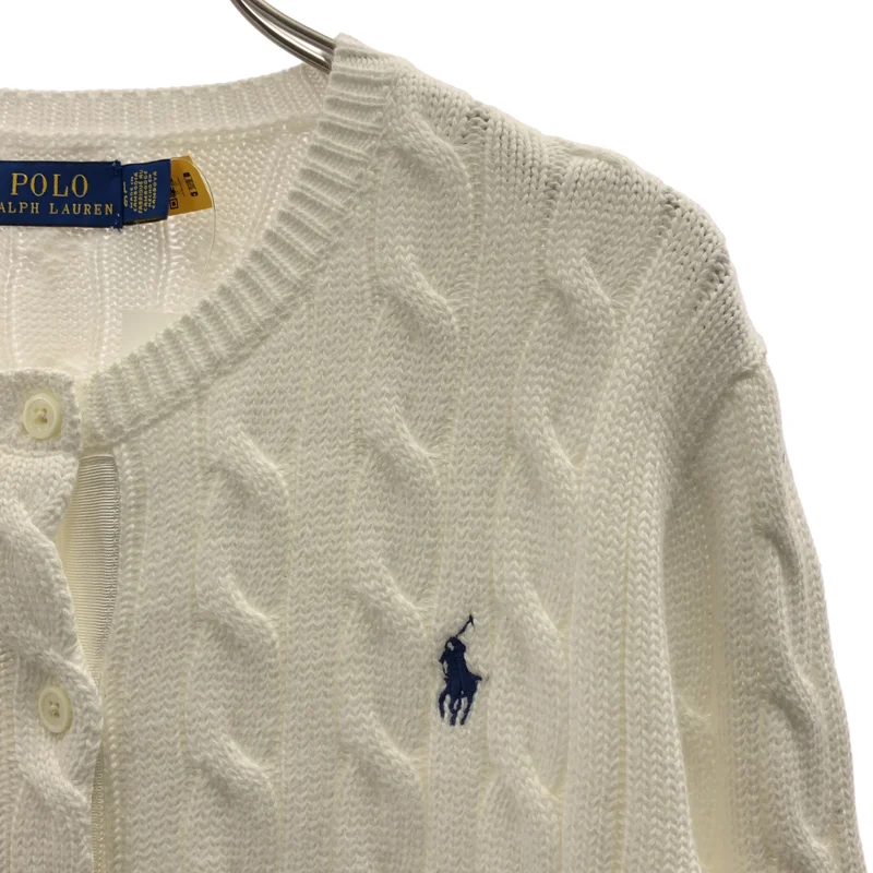 POLO RALPH LAUREN / ポロラルフローレン | コットン ワンポイントポニー ケーブル ニット カーディガン | L | レディース