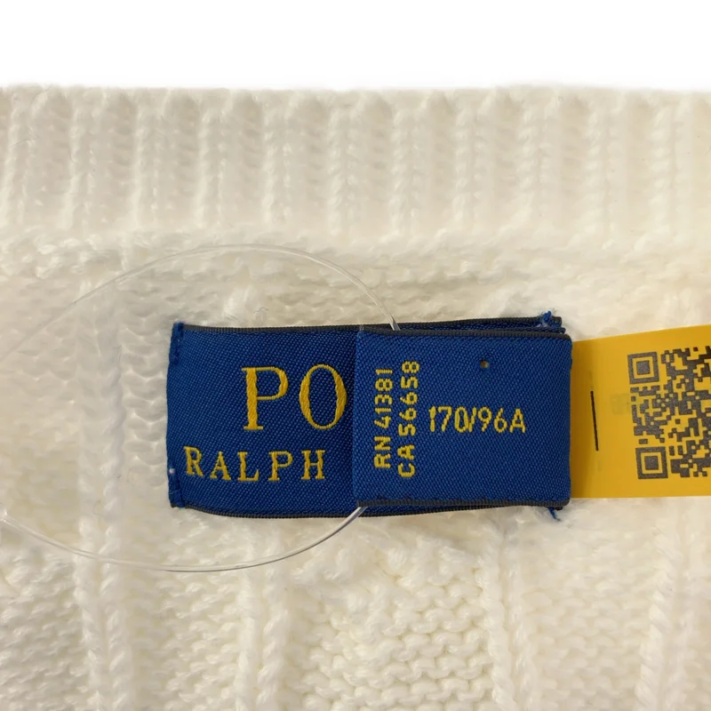 POLO RALPH LAUREN / ポロラルフローレン | コットン ワンポイントポニー ケーブル ニット カーディガン | L | レディース