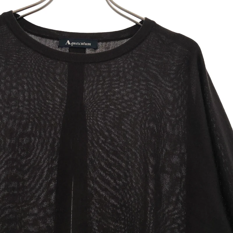 AQUASCUTUM / アクアスキュータム | ウール混 バックオープンニット | 8 | レディース