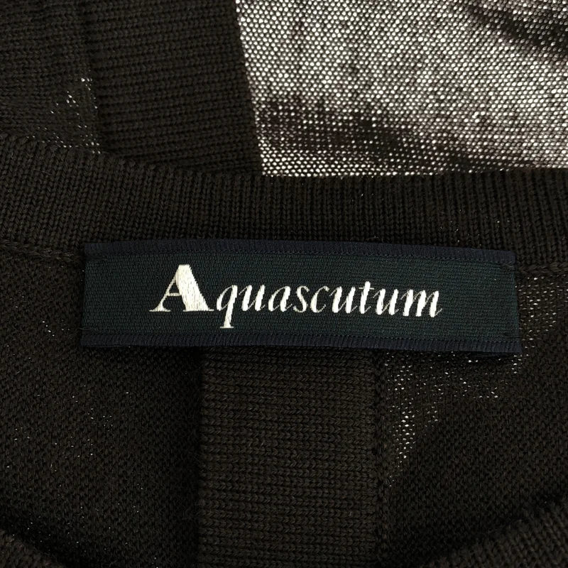 AQUASCUTUM / アクアスキュータム | ウール混 バックオープンニット | 8 | レディース