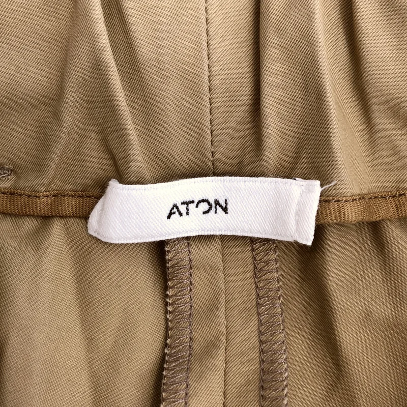 ATON / エイトン | コットン タック ワイドパンツ | 2 | レディース