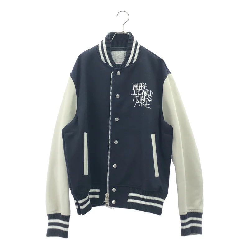 sacai / サカイ | 2025AW | WHERE THE WILD THINGS ARE Blouson エンブロイダリーバーシティ ジャケット スタジャン | 2 | メンズ