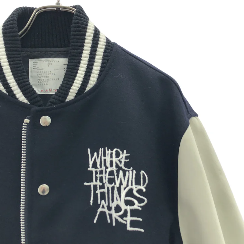 sacai / サカイ | 2025AW | WHERE THE WILD THINGS ARE Blouson エンブロイダリーバーシティ ジャケット スタジャン | 2 | メンズ