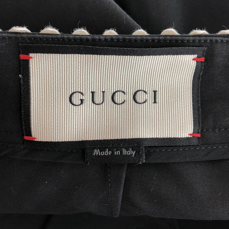 GUCCI / グッチ | ウエスト刺しゅう サイドジップ ストレッチパンツ | 42 | レディース