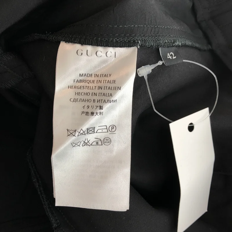 GUCCI / グッチ | ウエスト刺しゅう サイドジップ ストレッチパンツ | 42 | レディース