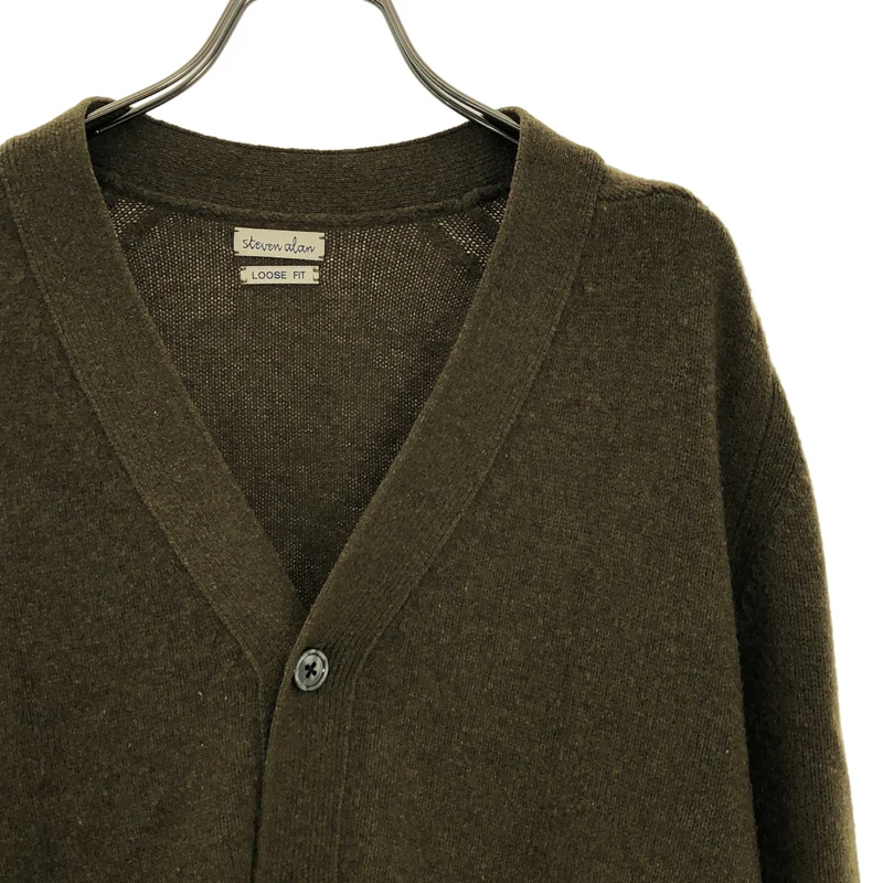 steven alan / スティーブンアラン | MULE SADDLE SHOULDER CARDIGAN ウール Vネック ニットカーディガン | M | レディース