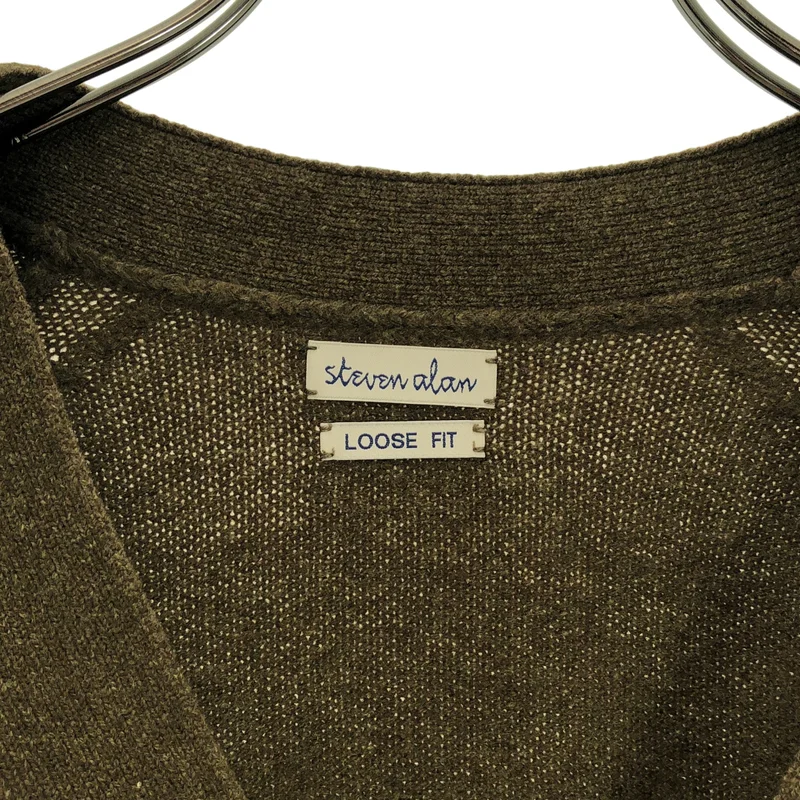 steven alan / スティーブンアラン | MULE SADDLE SHOULDER CARDIGAN ウール Vネック ニットカーディガン | M | レディース