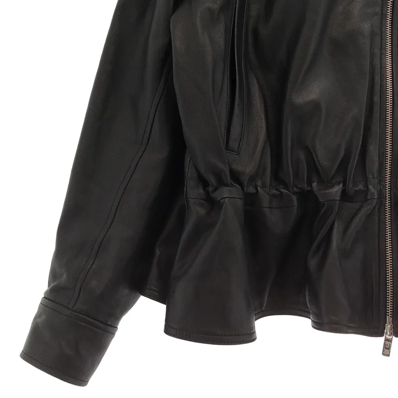 PRANK PROJECT / プランクプロジェクト | Sheepskin Peplum Blouson シープレザーペプラムブルゾン | F | レディース