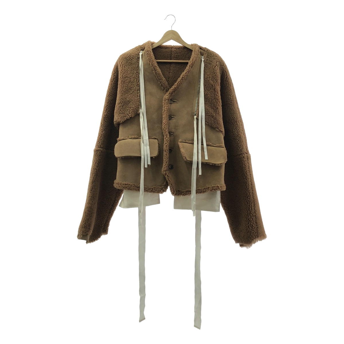 【新品】  Midorikawa / ミドリカワ | 2023AW | Docking Mouton Jacket 2Way ドッキング ムートンジャケット | FREE | CAMEL / キャメル | メンズ 新品】 Midorikawa / ミドリカワ | 2023AW | Docking Mouton Jacket