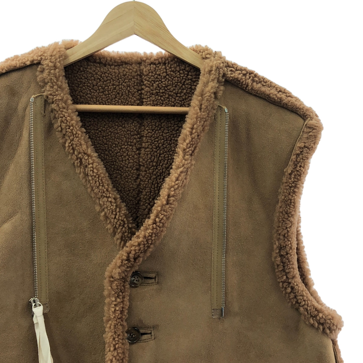 【新品】  Midorikawa / ミドリカワ | 2023AW | Docking Mouton Jacket 2Way ドッキング ムートンジャケット | FREE | CAMEL / キャメル | メンズ 新品】 Midorikawa / ミドリカワ | 2023AW | Docking Mouton Jacket