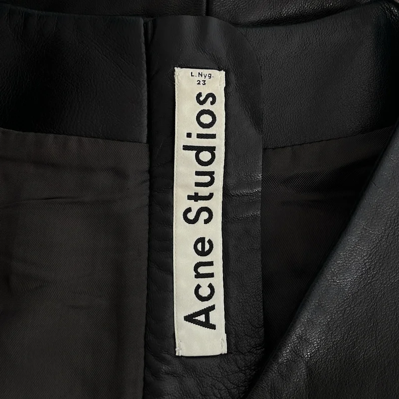 Acne Studios / アクネストゥディオズ | LIKA ラムレザー Vネック 半袖ワンピース | 36 | レディース