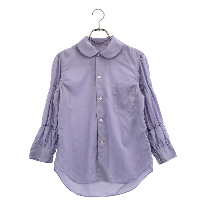 COMME des GARCONS COMME des GARCONS / コムコム | 2018SS | ポリエステル ギャザースリーブ 丸襟 シャツ ブラウス | XS | レディース