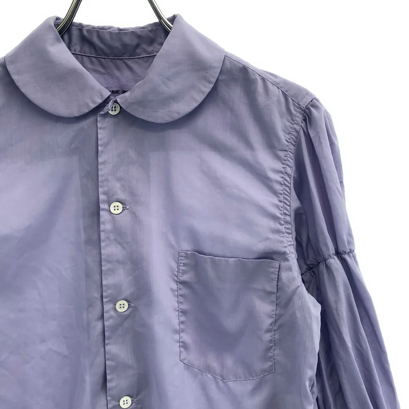COMME des GARCONS COMME des GARCONS / コムコム | 2018SS | ポリエステル ギャザースリーブ 丸襟 シャツ ブラウス | XS | レディース
