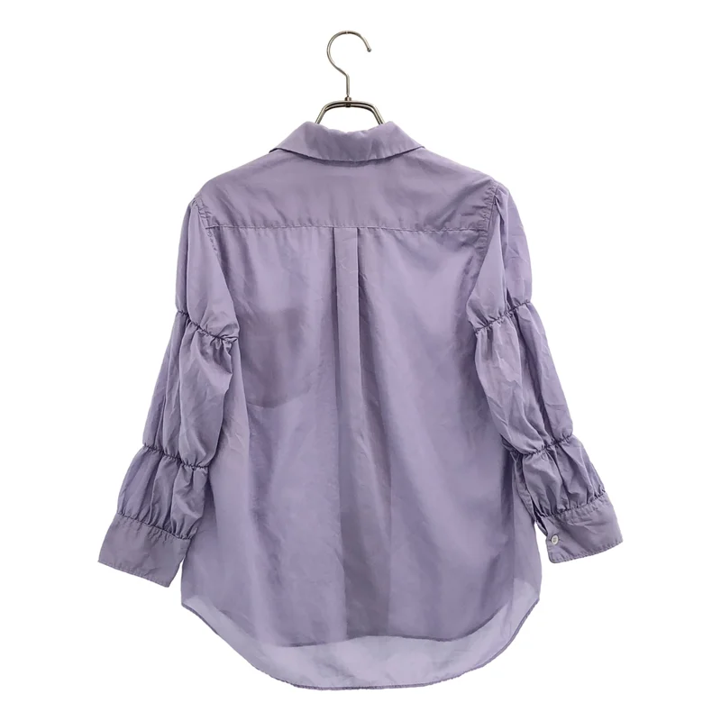 COMME des GARCONS COMME des GARCONS / コムコム | 2018SS | ポリエステル ギャザースリーブ 丸襟 シャツ ブラウス | XS | レディース