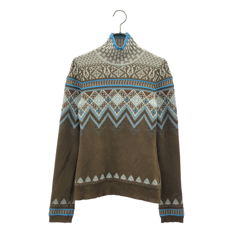 Mame Kurogouchi / マメクロゴウチ | Fair IsleHigh Neck Knitted Top ハイネック ニット | 1 | レディース