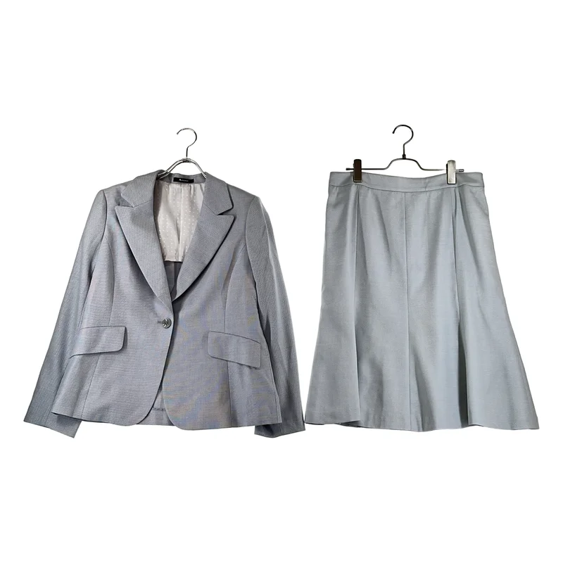 AQUASCUTUM / アクアスキュータム | セットアップ 1B テーラードジャケット 柄総裏地 / バックジップ スカート | 0S/8S | レディース