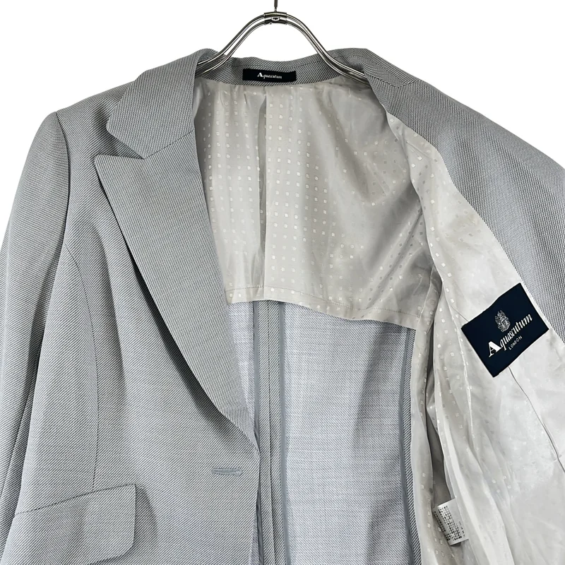 AQUASCUTUM / アクアスキュータム | セットアップ 1B テーラードジャケット 柄総裏地 / バックジップ スカート | 0S/8S | レディース
