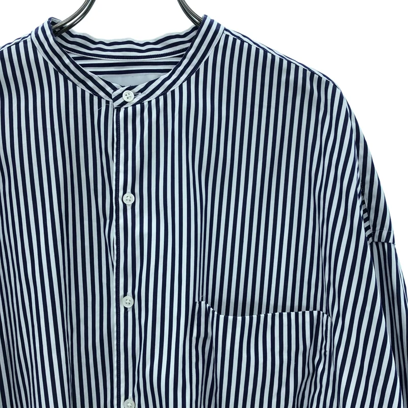 Graphpaper / グラフペーパー | Oversized Band Collar Shirt ストライプバンドカラーシャツ | F | メンズ