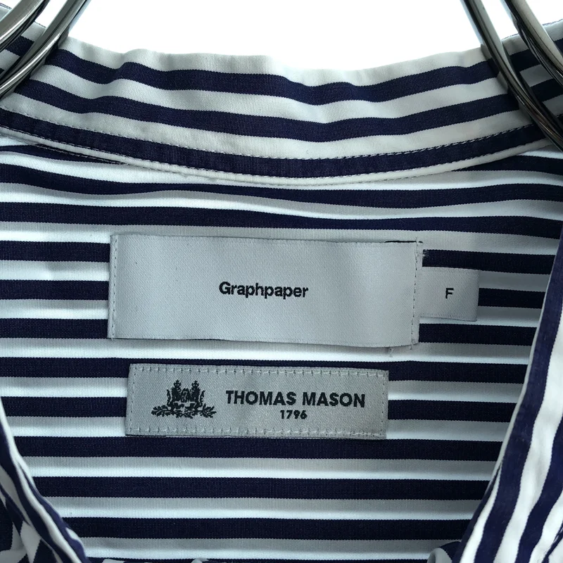 Graphpaper / グラフペーパー | Oversized Band Collar Shirt ストライプバンドカラーシャツ | F | メンズ