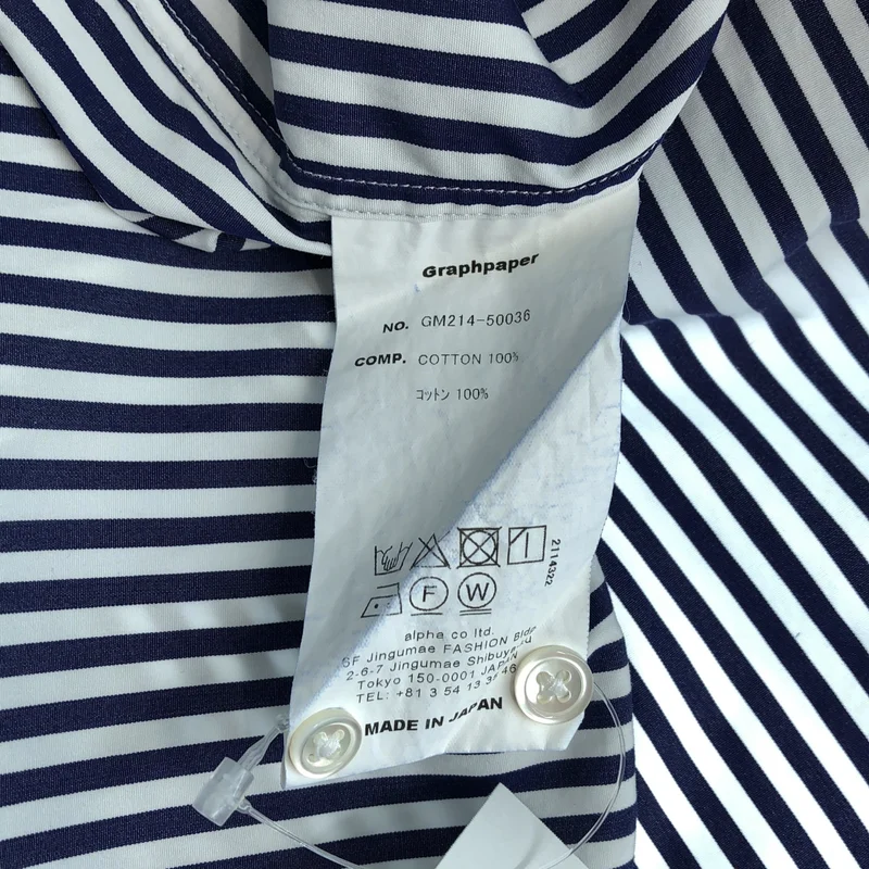 Graphpaper / グラフペーパー | Oversized Band Collar Shirt ストライプバンドカラーシャツ | F | メンズ