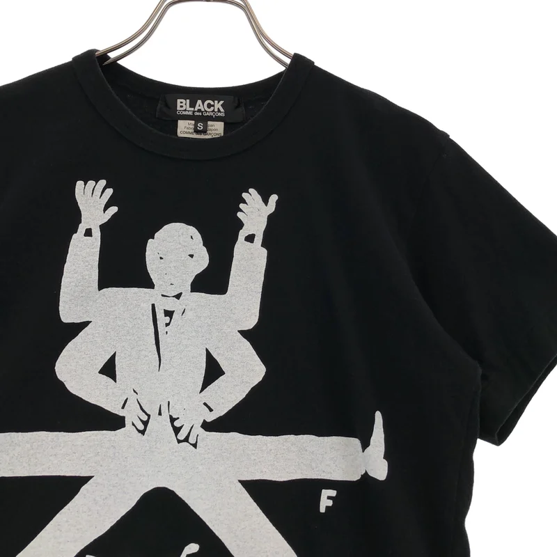 BLACK COMME des GARCONS / ブラックコムデギャルソン | 2019AW | コットン プリント 加工 クルーネック カットソー | S | レディース