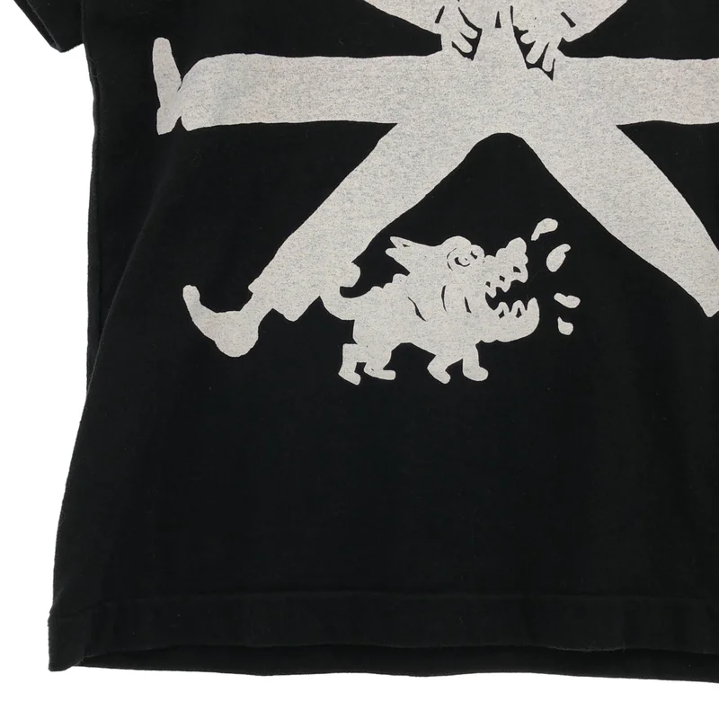 BLACK COMME des GARCONS / ブラックコムデギャルソン | 2019AW | コットン プリント 加工 クルーネック カットソー | S | レディース