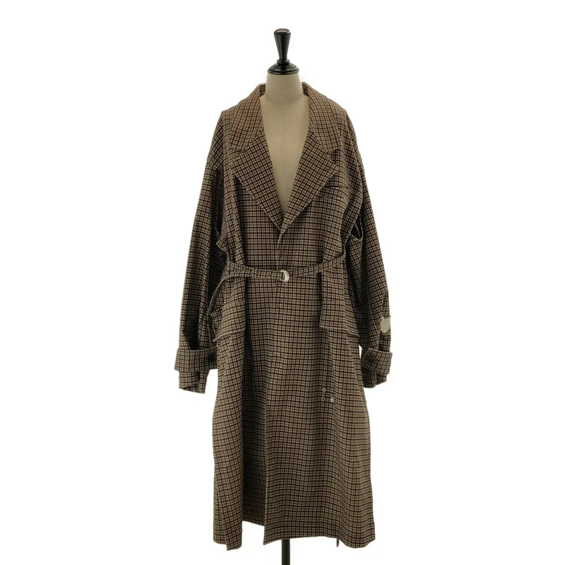 BED J.W. FORD / ベッドフォード | Over coat チェック カットアウト チェスターコート | 2 | メンズ