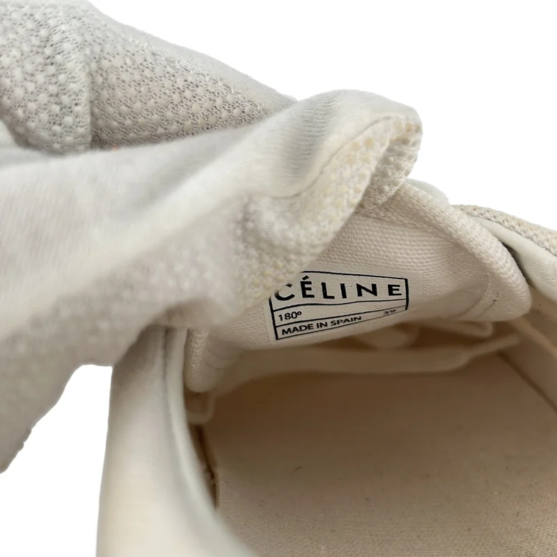 CELINE / セリーヌ | バイカラー ロゴ キャンバス スニーカー | 39 | レディース