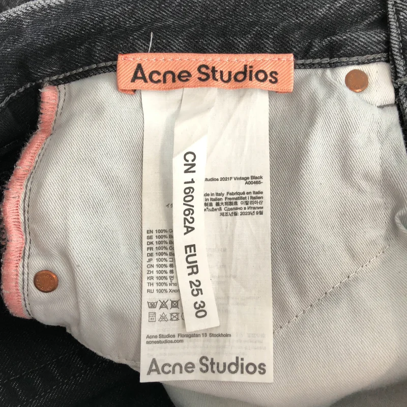 Acne Studios / アクネストゥディオズ | ブラック デニム ワイドパンツ | 25 | レディース