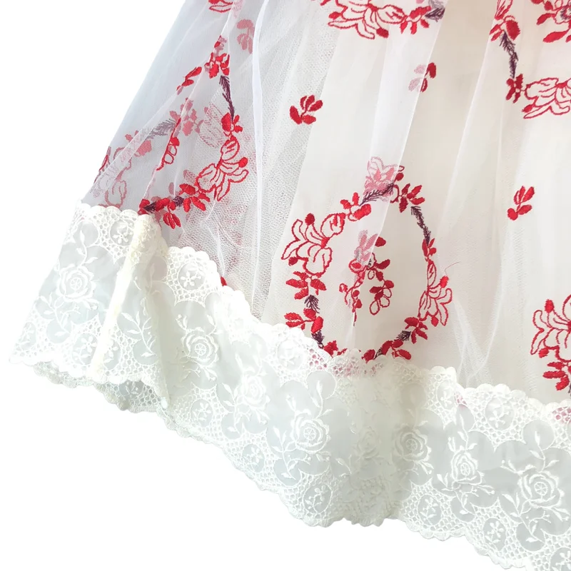 Simone Rocha / シモーネロシャ | 2022SS | フラワー刺しゅう ギャザーメッシュスカート | 6 | レディース