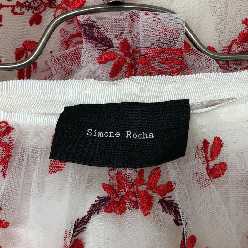 Simone Rocha / シモーネロシャ | 2022SS | フラワー刺しゅう ギャザーメッシュスカート | 6 | レディース