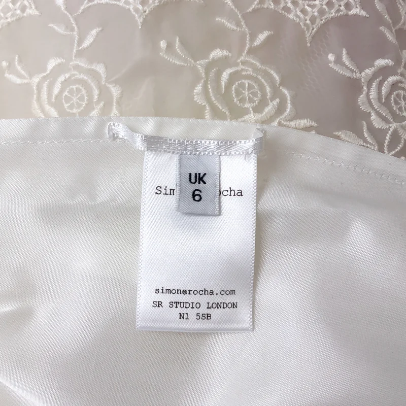 Simone Rocha / シモーネロシャ | 2022SS | フラワー刺しゅう ギャザーメッシュスカート | 6 | レディース