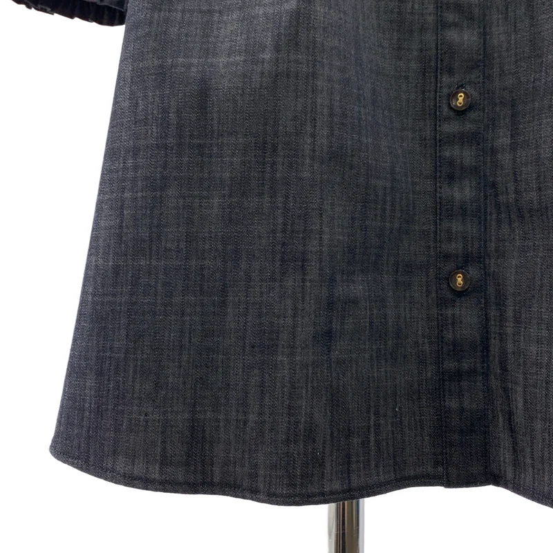 BLUE LABEL CRESTBRIDGE / ブルーレーベル・クレストブリッジ | スラブシャンブレー フルダルマイクロツイル ストレッチワンピース | 38 | レディース